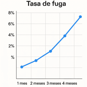 Gráfico de tendencia de tasa de fuga por meses